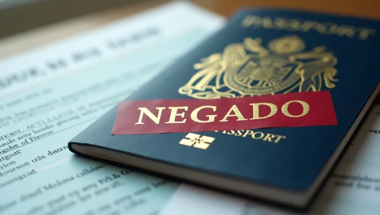 Passaporte com a indicação de pedido negado